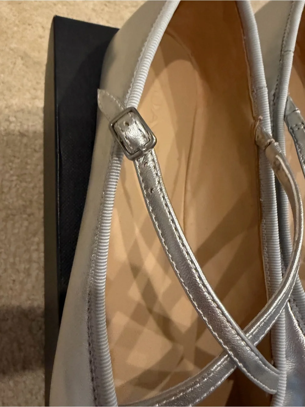 Coach Phoebe Silver Ballet Flats